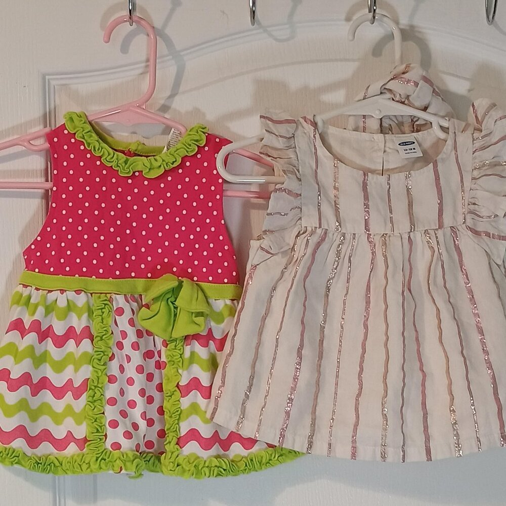 Baby Essentials Old Navy/Dress Set/Girls 12-18M/Pink Cream/2pc